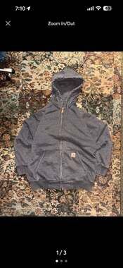 Carhartt K122 Midweight Hooded Zip-Front Sweatshirt Charcoal Heather Size L
